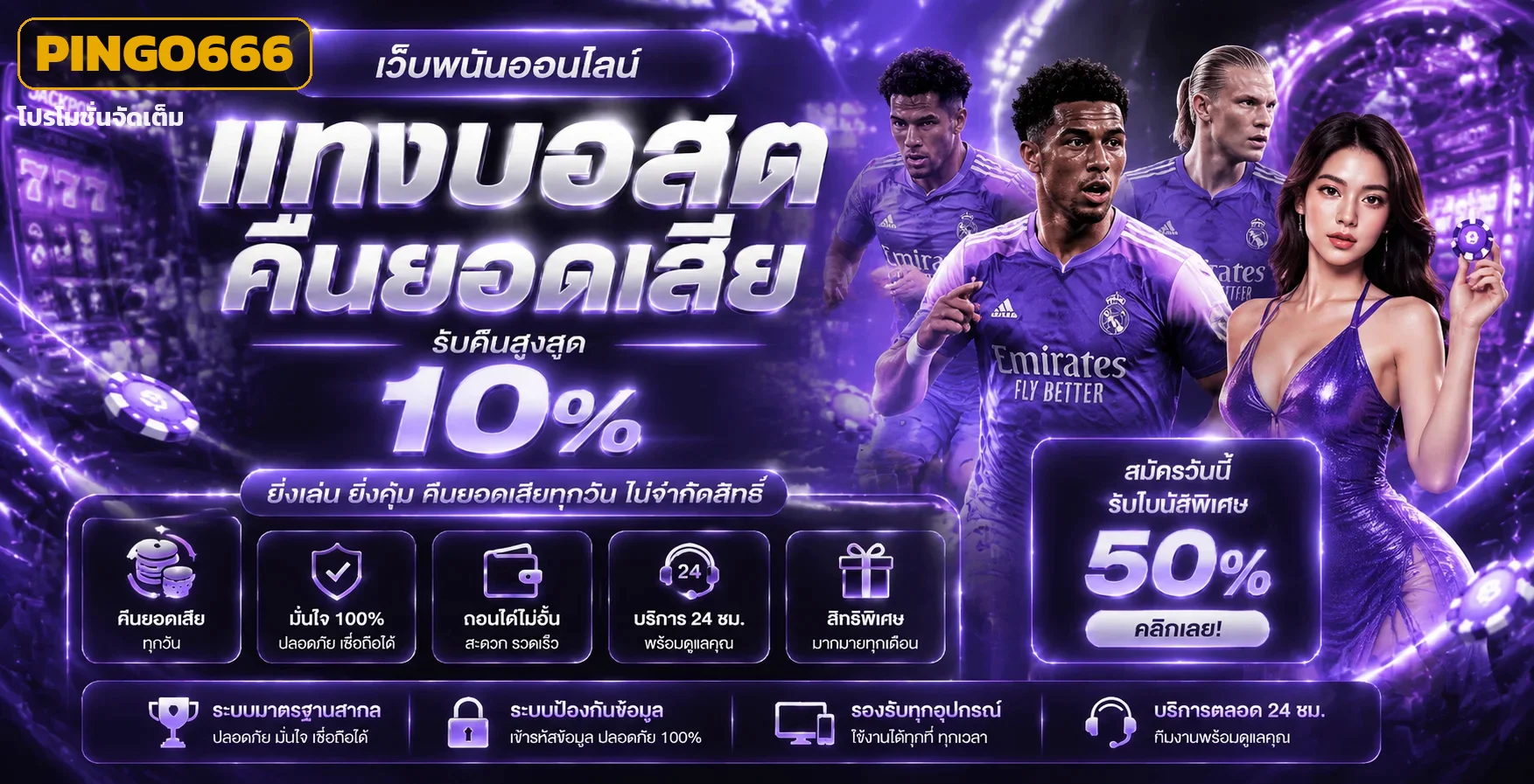 PINGO666 โปรโมชั่นสมาชิกใหม่ ฝาก 100 รับ 200 เล่นเว็บตรง